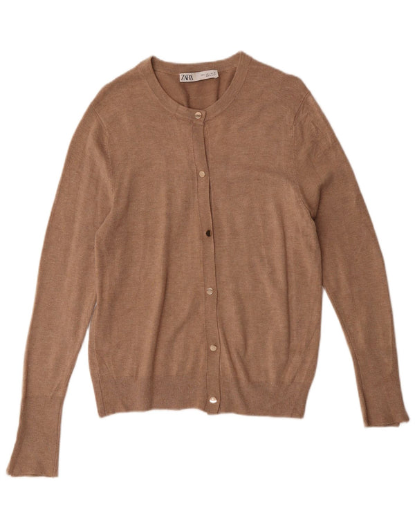 Zara Γυναικεία Ζακέτα UK 14 Large Brown