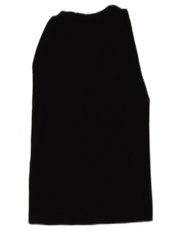 Zara Womens Crop Vest Top UK 12 Medium Black
