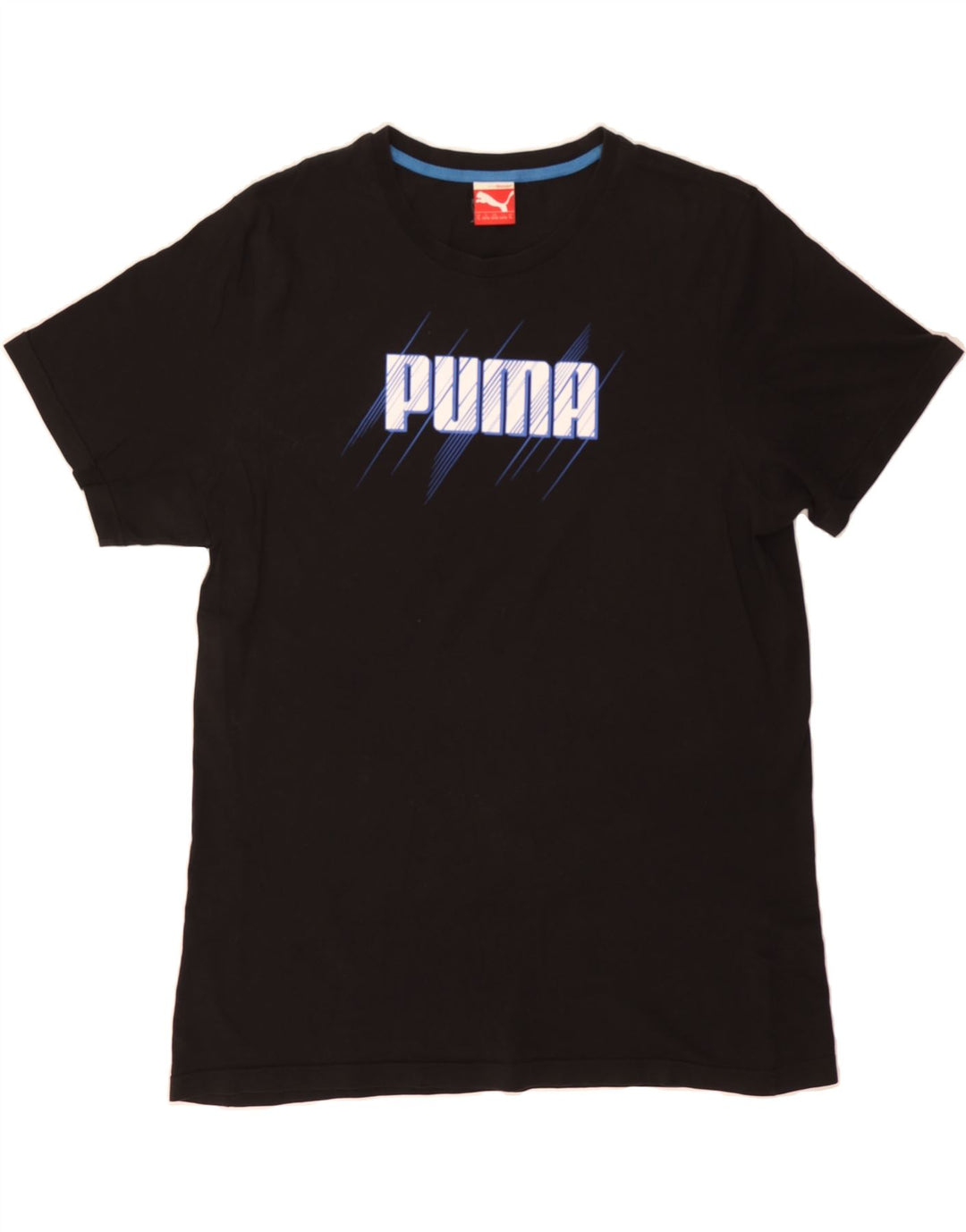PUMA Mens Graphic T-Shirt Top XL Black Vintage Puma and Second-Hand Puma from Messina Hembry 