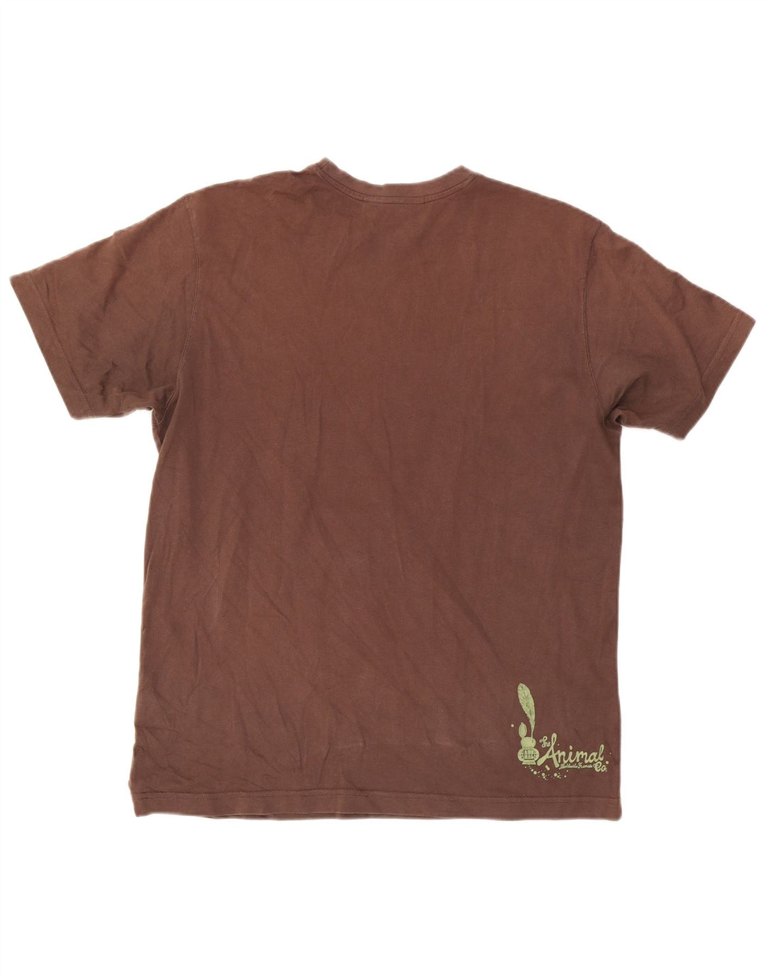 Ανδρικό Animal Graphic T-Shirt Top μεγάλο καφέ βαμβακερό