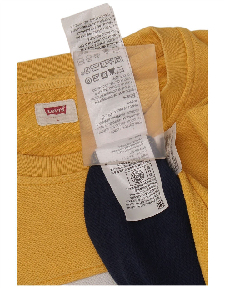 Ανδρικό γραφικό φούτερ Levi's Jumper σε μεγάλο κίτρινο χρώμα, βαμβακερό