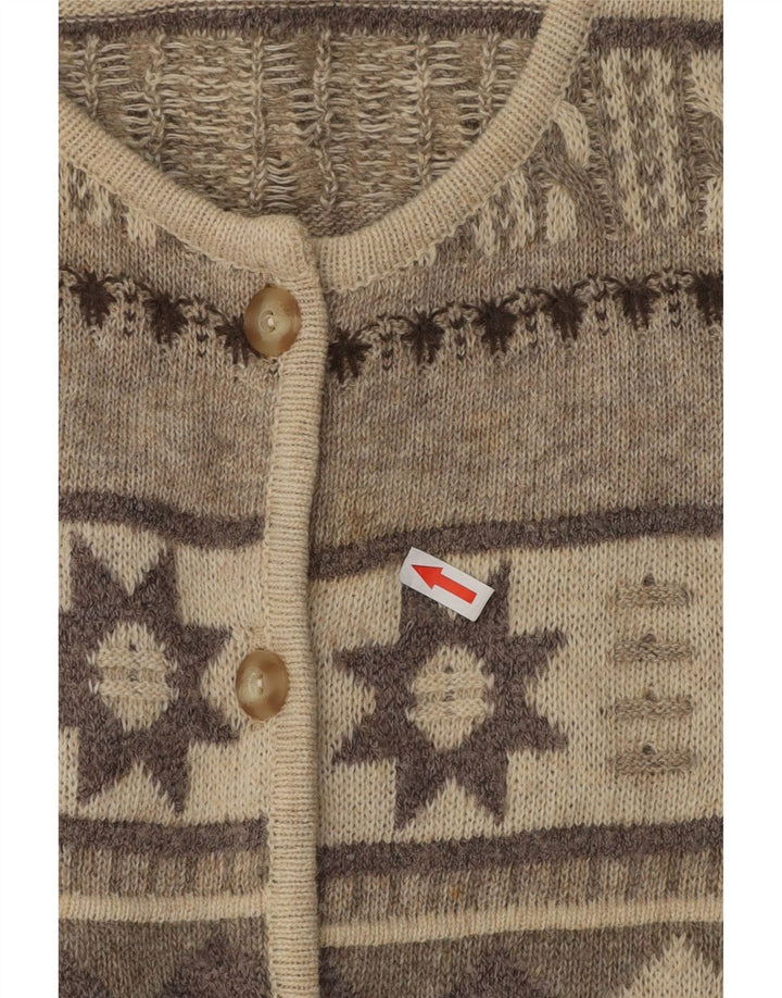 Vintage γυναικεία ζακέτα πουλόβερ UK 16 Large Beige Fair Isle