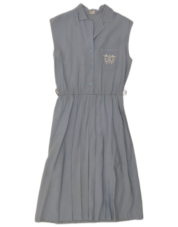 Vintage Γυναικείο Αμάνικο Φόρεμα A-Line IT 44 Medium Blue Viscose