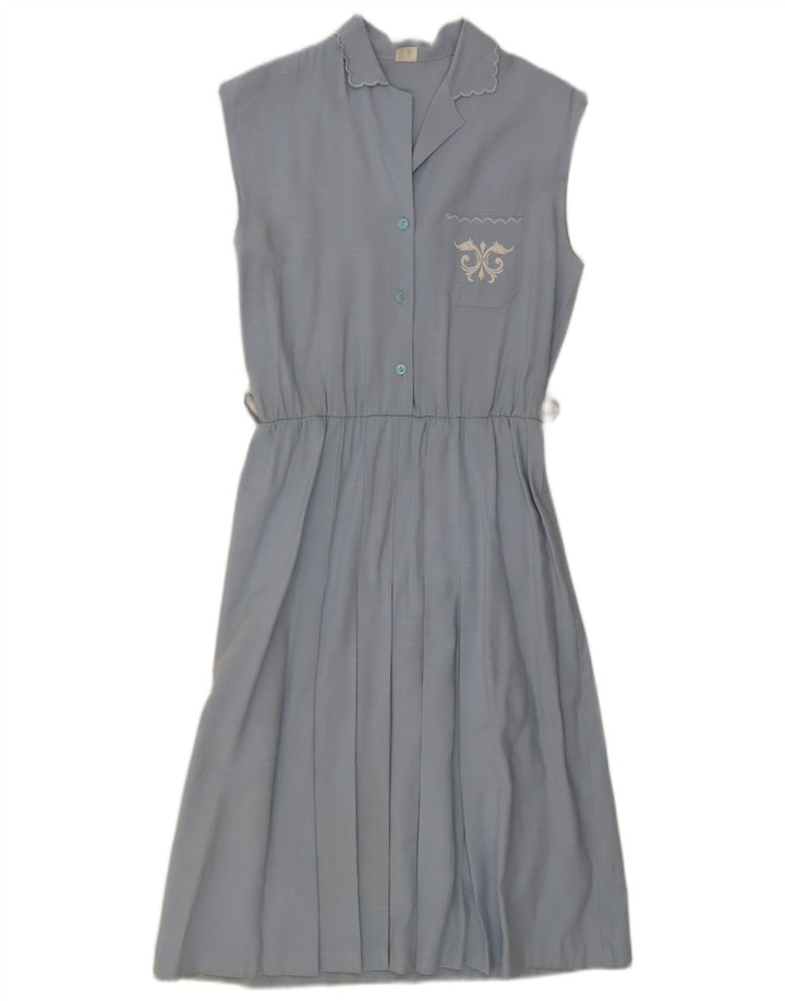 Vintage Γυναικείο Αμάνικο Φόρεμα A-Line IT 44 Medium Blue Viscose