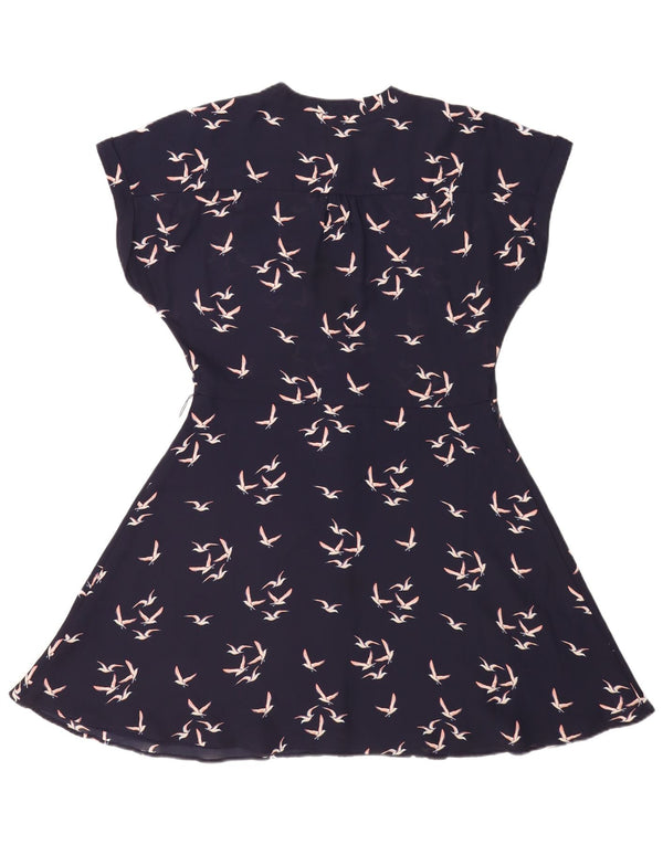 Γυναικείο φόρεμα Oasis A-Line UK 14 Medium Navy Blue Animal Print Bird