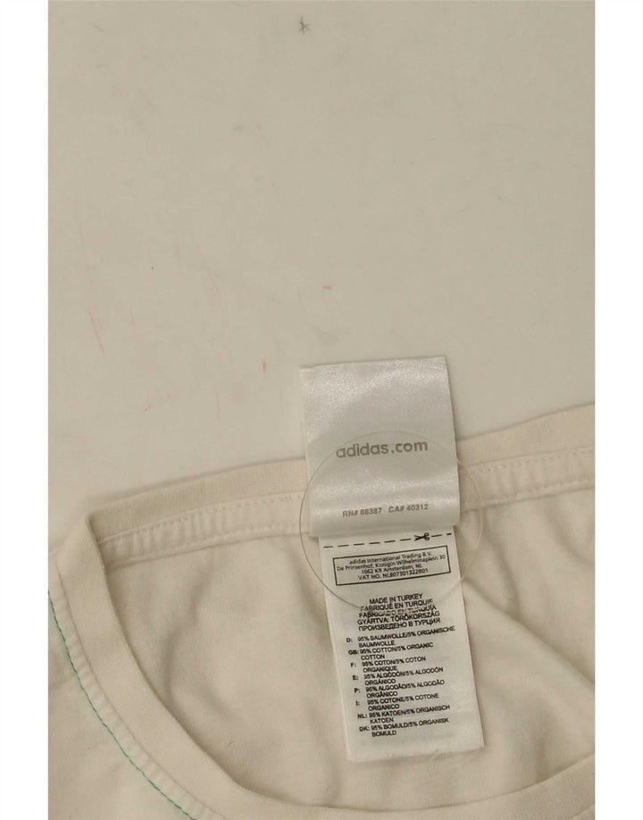 Ανδρικό γραφικό T-Shirt Adidas Top Μεσαίο λευκό γεωμετρικό βαμβακερό