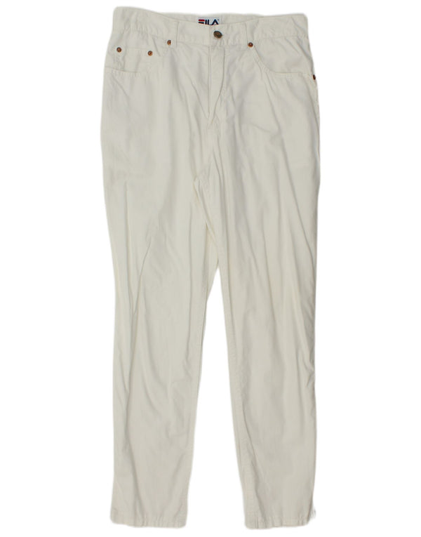 Ανδρικό FILA Slim Casual Παντελόνι IT 46 Small W30 L28 Λευκό βαμβακερό