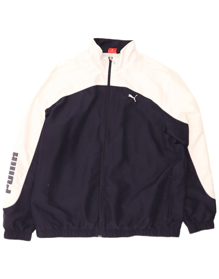 Ανδρική φόρμα αθλητικής φόρμας PUMA 2XL μπουφάν Navy Blue Colorblock Πολυεστέρας