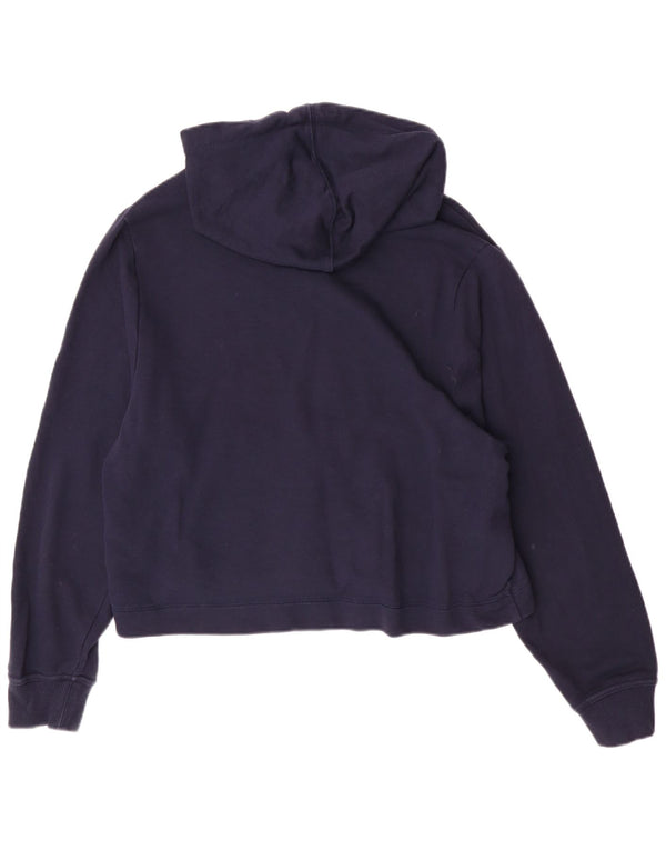 Tommy Hilfiger Γυναικείο γραφικό φούτερ με κουκούλα UK 14 Medium Navy Blue Cotton