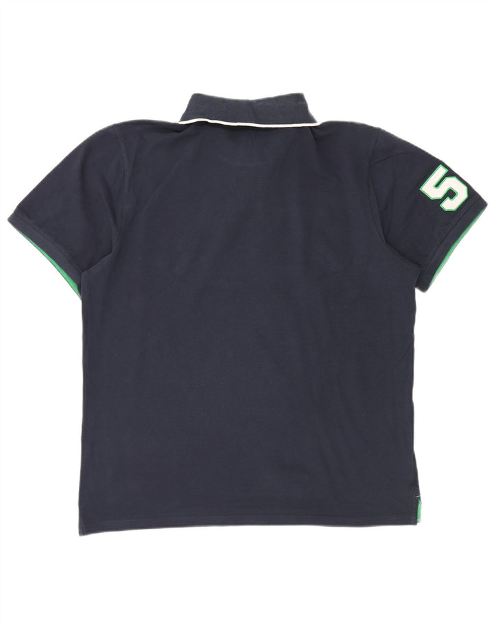 Ανδρικό γραφικό πόλο μπλουζάκι North Sails, μεγάλο ναυτικό, βαμβακερό