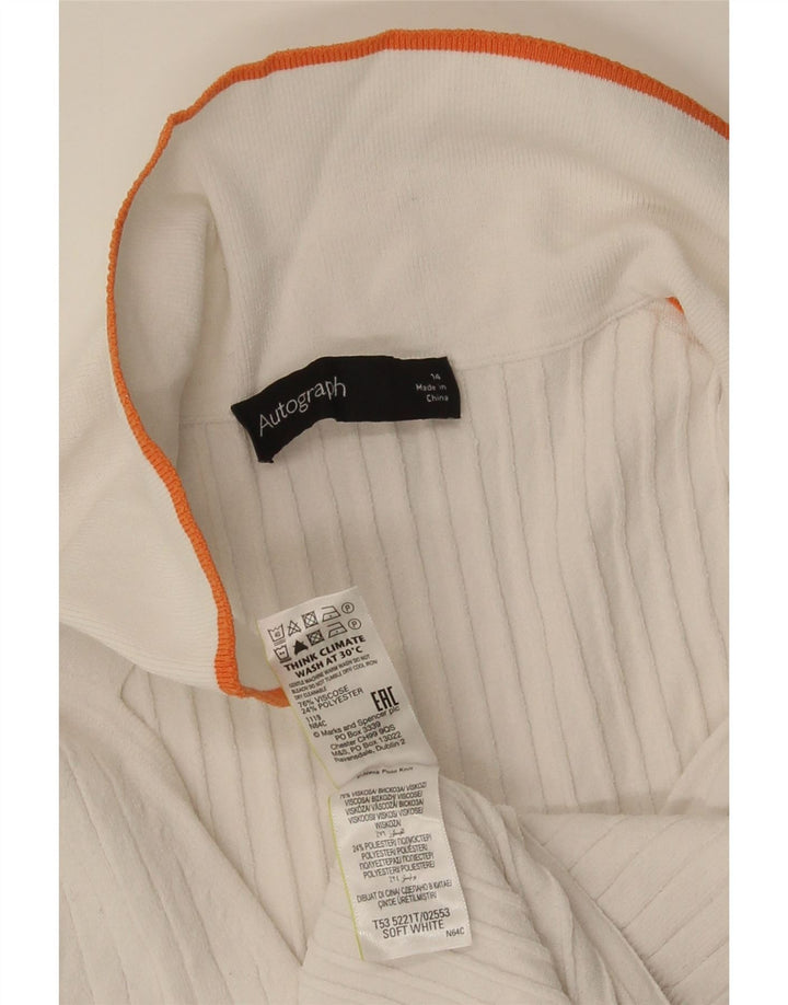 Marks & Spencer Γυναικείο πουκάμισο Polo Autograph UK 14 μεσαία λευκή βισκόζη