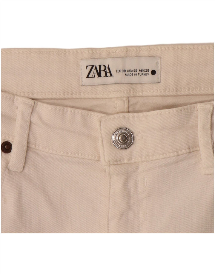 ZARA Γυναικείο τζιν βερμούδα σορτς EU 38 Small W28 Off White