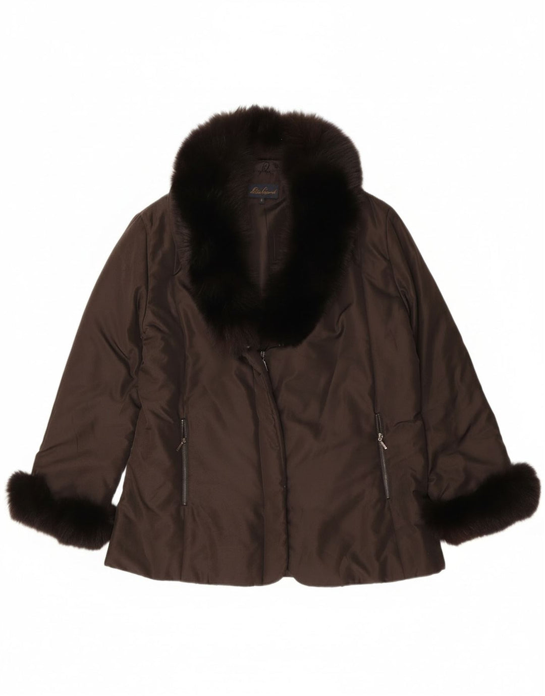 Luisa Spagnoli Γυναικείο υπερμεγέθη τζάκετ UK 10 Μικρό καφέ πολυεστέρας