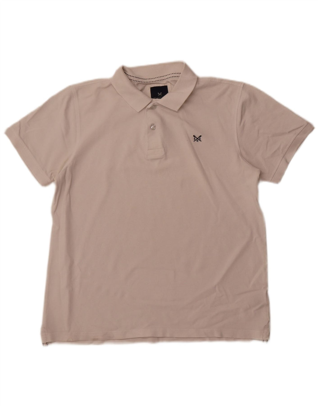 CREW CLOTHING Ανδρικό πουκάμισο polo μεγάλο λευκό βαμβακερό