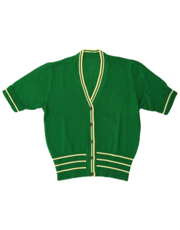 Vintage γυναικείο κοντομάνικο πουλόβερ ζακέτα IT 46 Large Green
