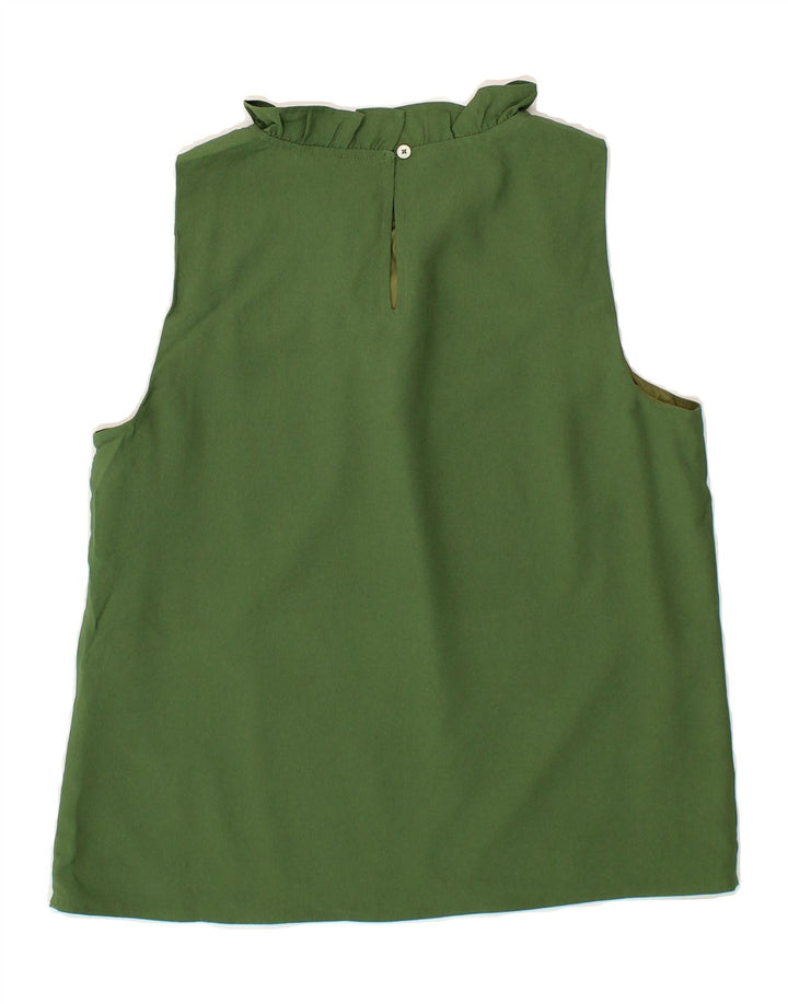 J. CREW Womens Sleeveless Blouse Top UK 10 Small Green Polyester Vintage J. Crew and Second-Hand J. Crew from Messina Hembry 