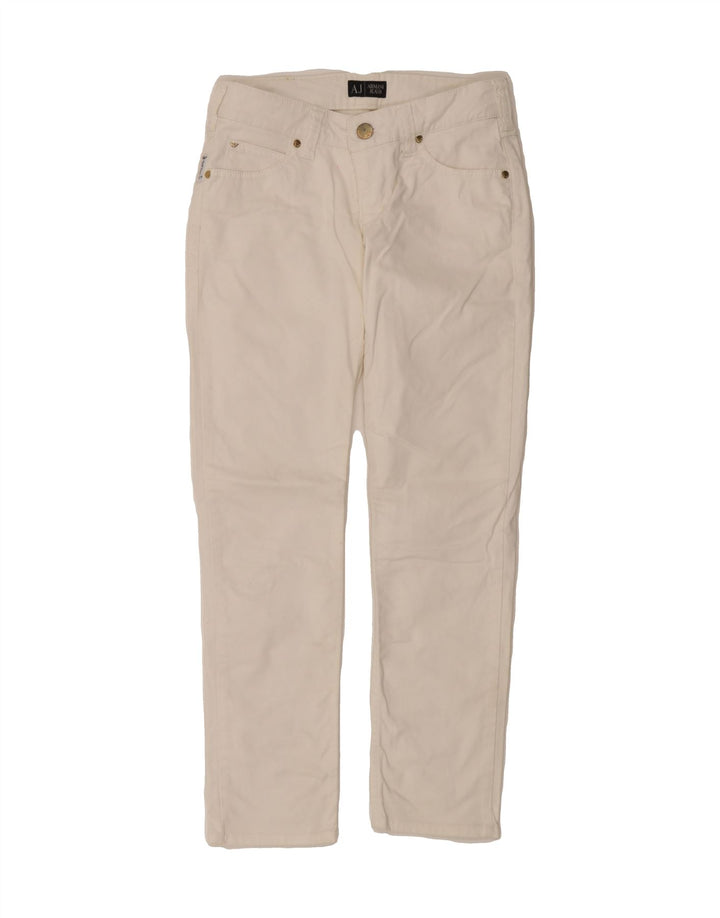 ARMANI Womens Slim Jeans W26 L27 White Cotton Vintage Armani and Second-Hand Armani from Messina Hembry 
