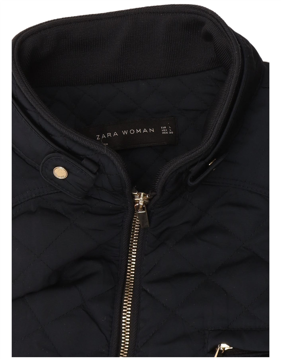 Zara Γυναικείο Καπιτονέ μπουφάν UK 14 Large Navy Blue