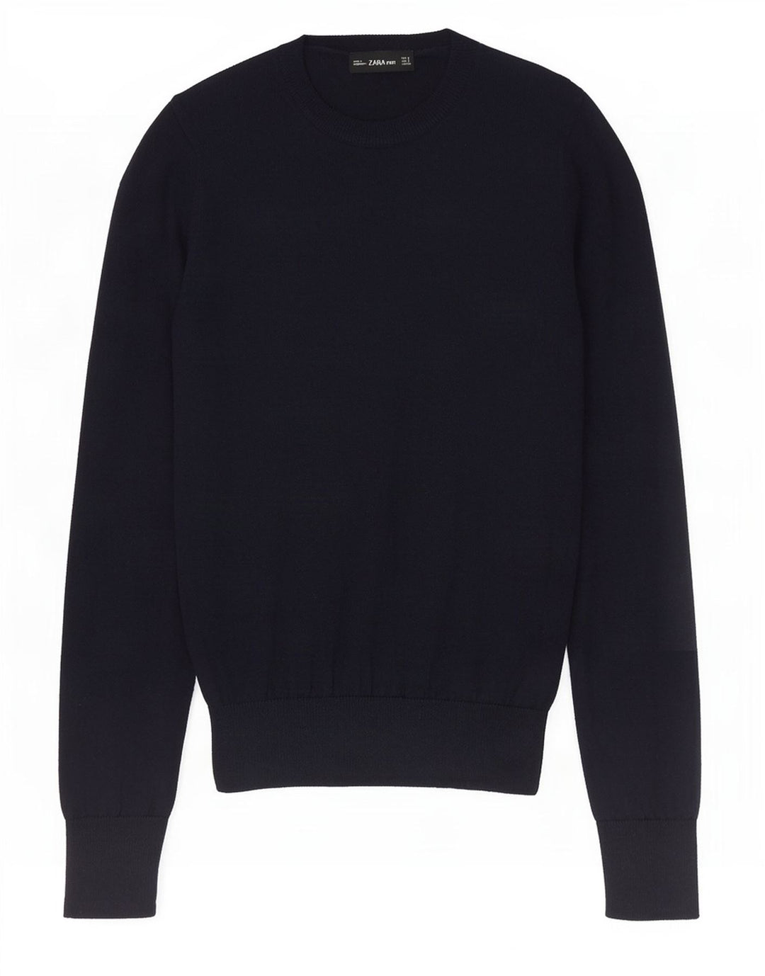 Zara Γυναικείο πουλόβερ με λαιμόκοψη Crop Crop UK 10 Small Navy Blue Polyester