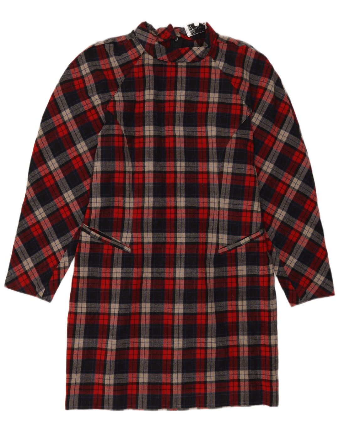 Vintage γυναικείο μακρυμάνικο φόρεμα IT 46 Large Red Check