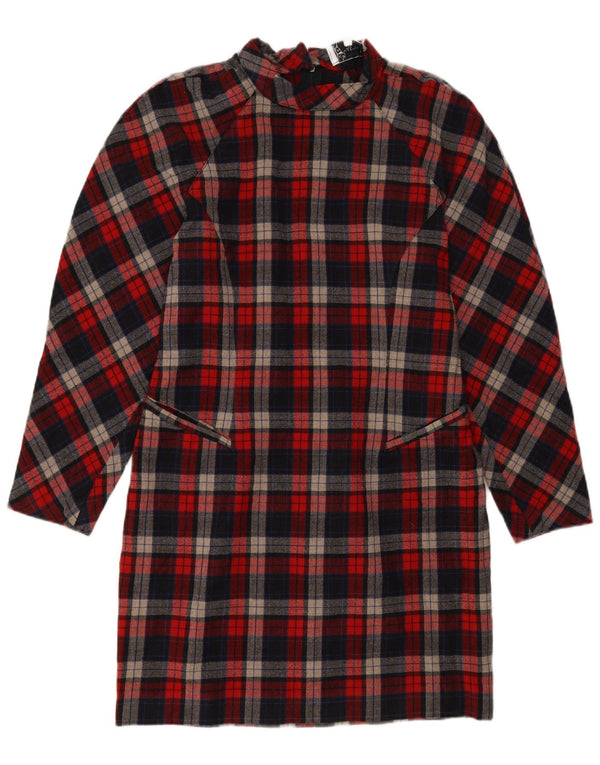 Vintage γυναικείο μακρυμάνικο φόρεμα IT 46 Large Red Check