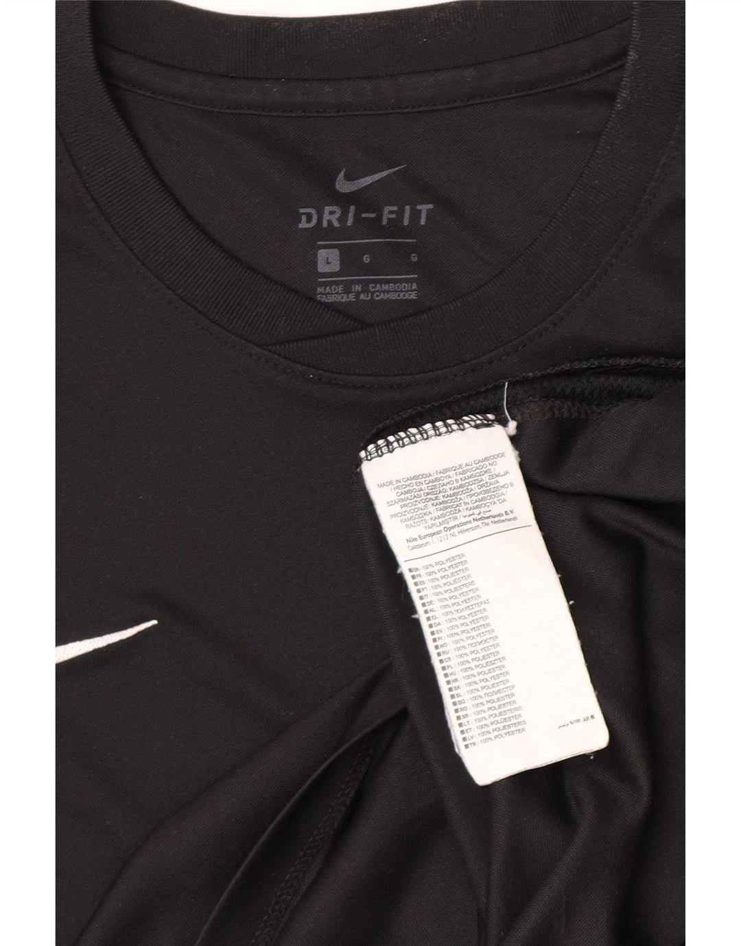 Ανδρικό T-shirt Nike Dri Fit Top Large Μαύρο Πολυεστέρας