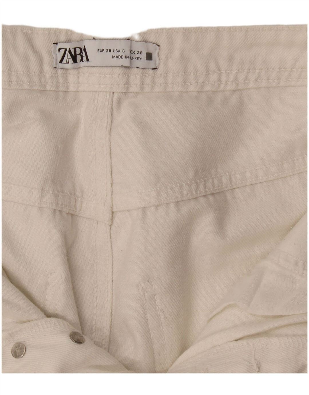 Zara Γυναικείο ίσιο τζιν EU 38 Small W28 L29 Λευκό