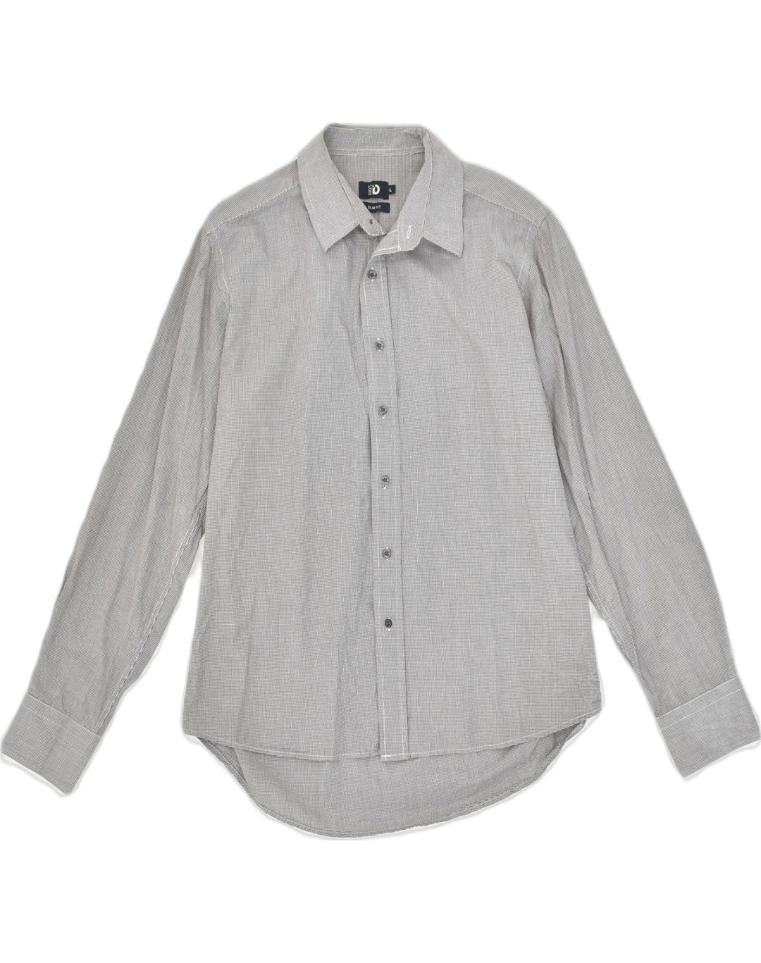 DACK'S Mens Slim Fit Shirt Large Grey Gingham Cotton | Vintage Dack's | Thrift | Second-Hand Dack's | Used Clothing | Messina Hembry 