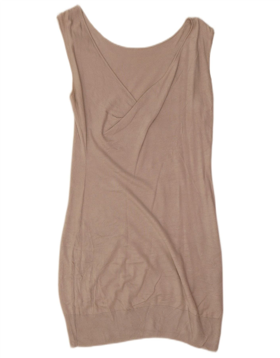 Massimo Dutti Γυναικείο Αμάνικο Jumper Φόρεμα UK 12 Medium Beige