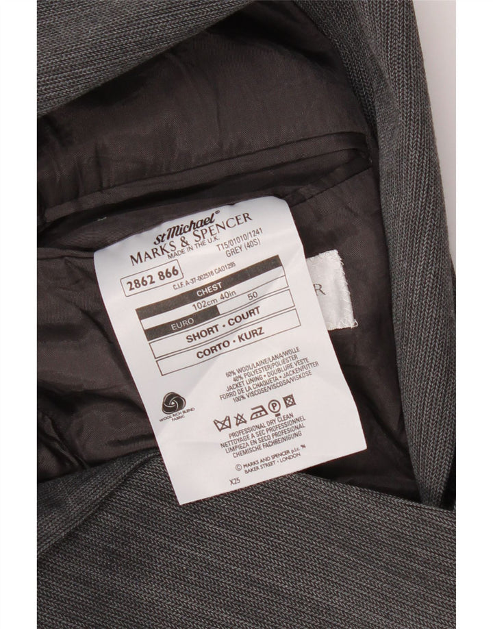 Marks & Spencer Ανδρικό μπλέιζερ με 2 κουμπιά μπουφάν UK 40 μεγάλο γκρι μαλλί