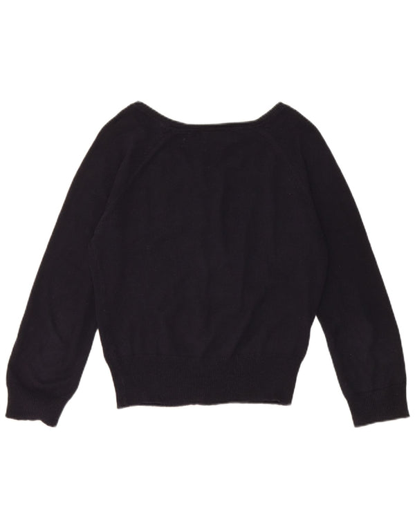 Zara Γυναικεία Ζακέτα Crop UK 14 Large Navy Blue