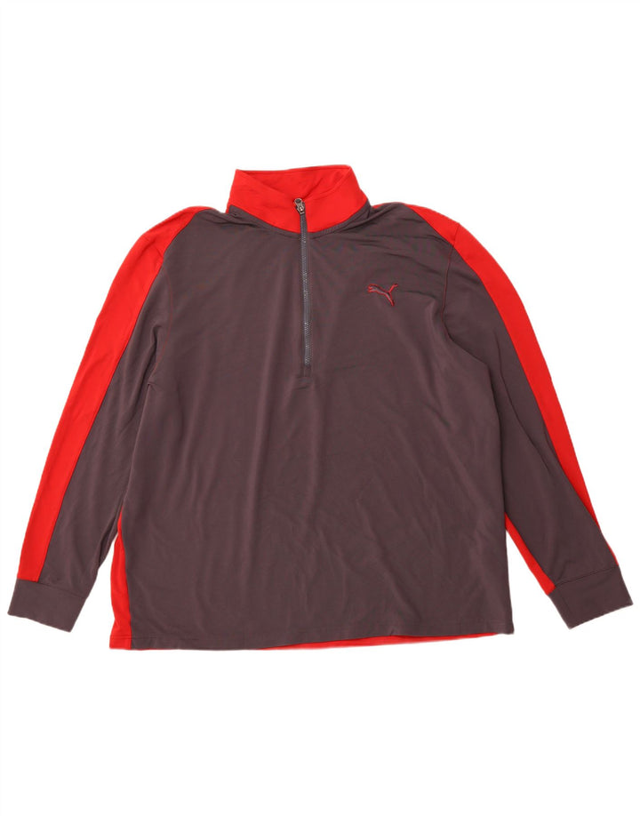 Ανδρική φόρμα πουλόβερ με φερμουάρ PUMA Top 3XL γκρι πολυεστέρας
