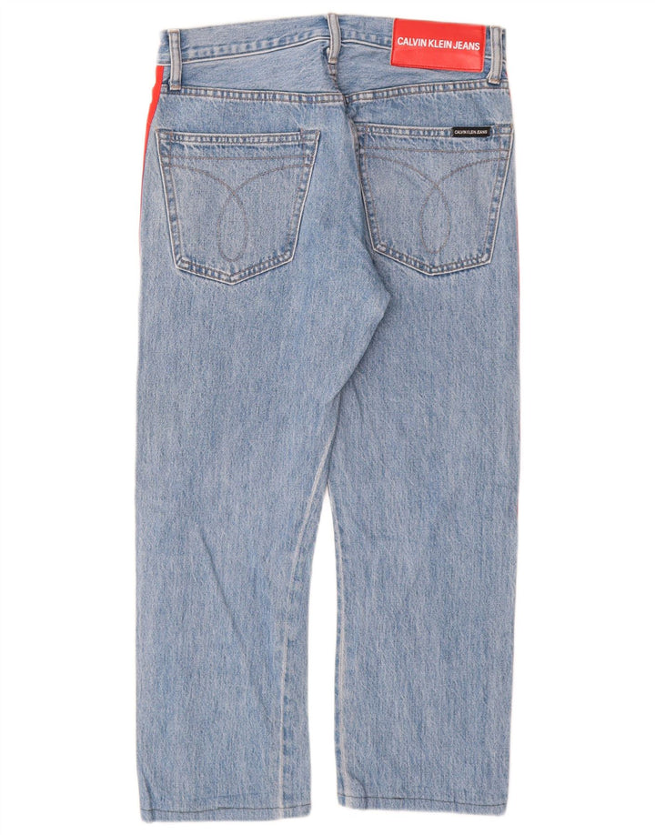 CALVIN KLEIN Γυναικείο ίσιο τζιν γραφικό W29 L25 Μπλε χρώματος βαμβακερό