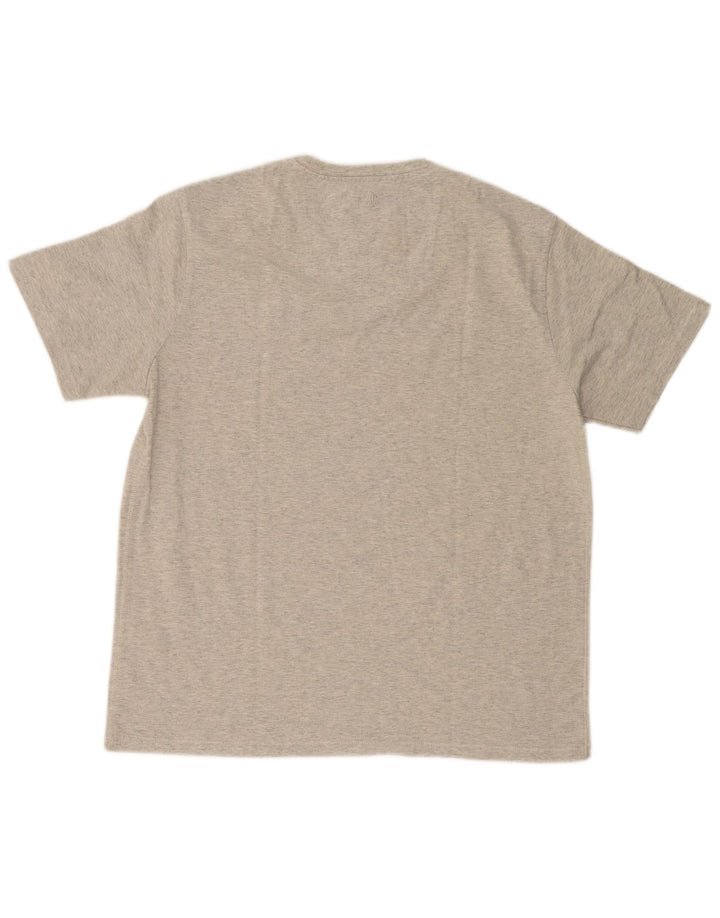 FAT FACE Ανδρικό γραφικό T-Shirt Top Large Grey Flecked βαμβακερό