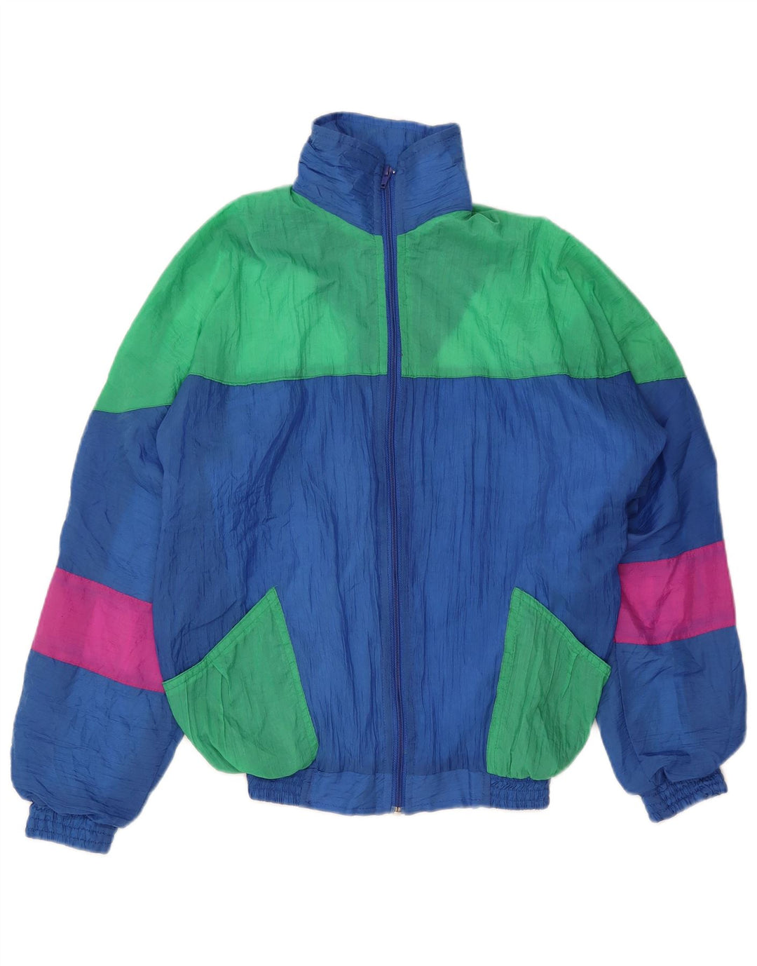 Ανδρική φόρμα Vintage Top Jacket Small Blue Colorblock Πολυουρεθάνη Ρετρό