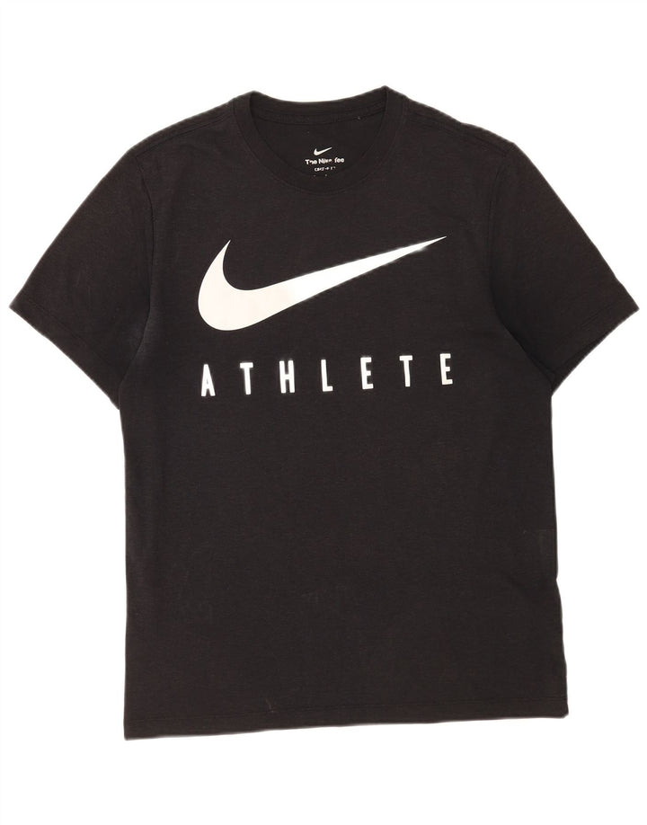Ανδρικό γραφικό μπλουζάκι Nike Dri Fit, μεσαίο μαύρο πολυεστέρα