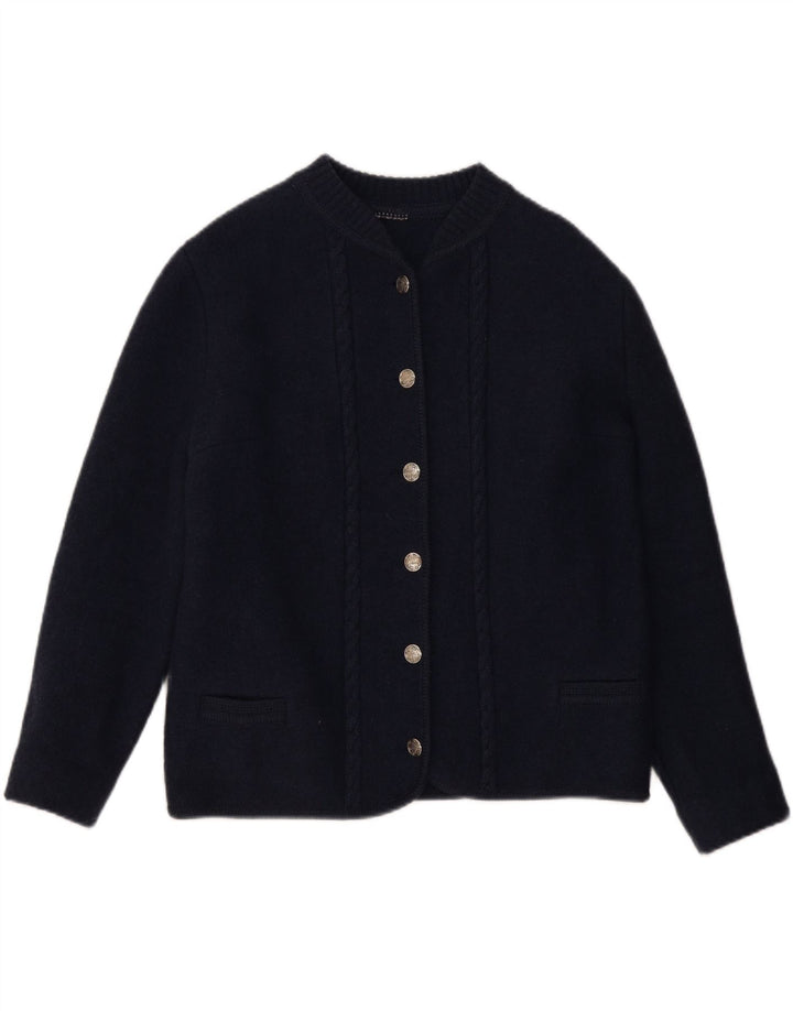 VINTAGE Womens 6 Button Blazer Jacket UK 14 Large Navy Blue