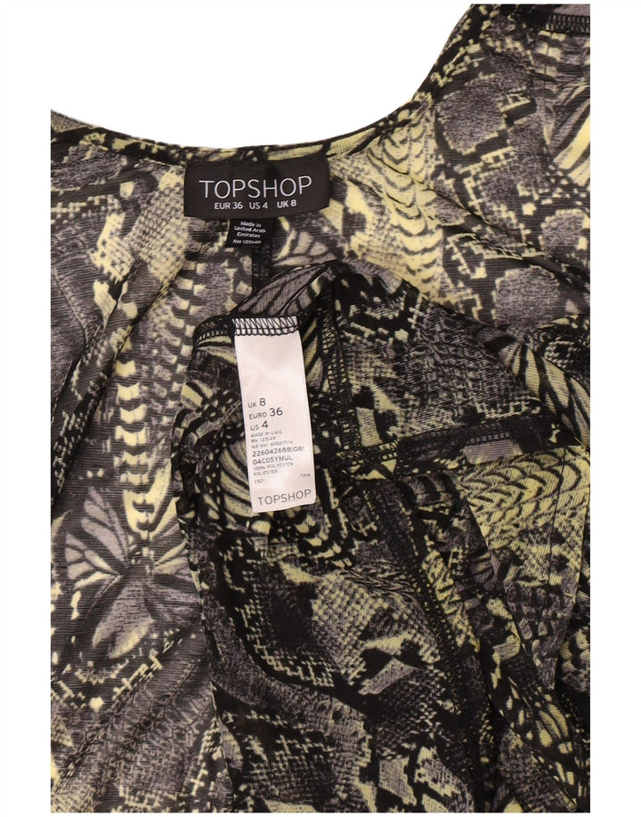 Topshop Womens See Through Cardigan Top UK 8 Small Multicolored