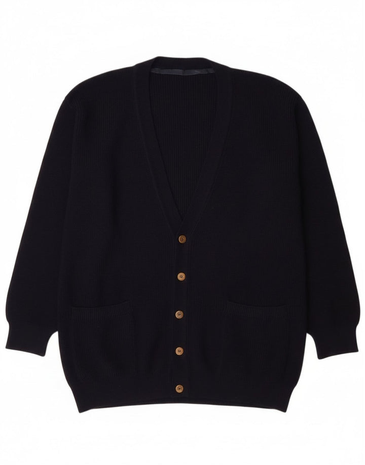 Vintage Ανδρική Ζακέτα πουλόβερ Μεγάλο Navy Blue New Wool