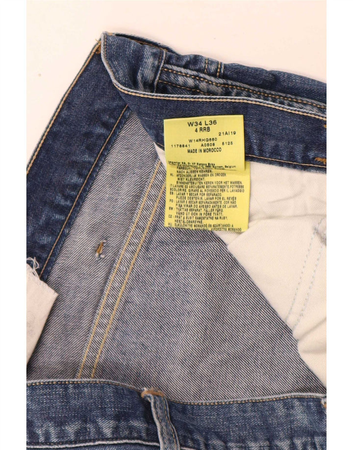 Wrangler Ανδρικό 4 RRB Slim Jeans W34 L34 Μπλε βαμβακερό