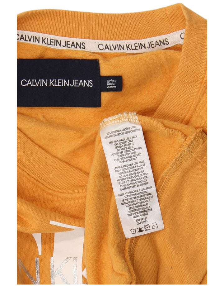 Calvin Klein Jeans Γυναικεία φούτερ υπερμεγέθη Jumper UK 10 Small Yellow