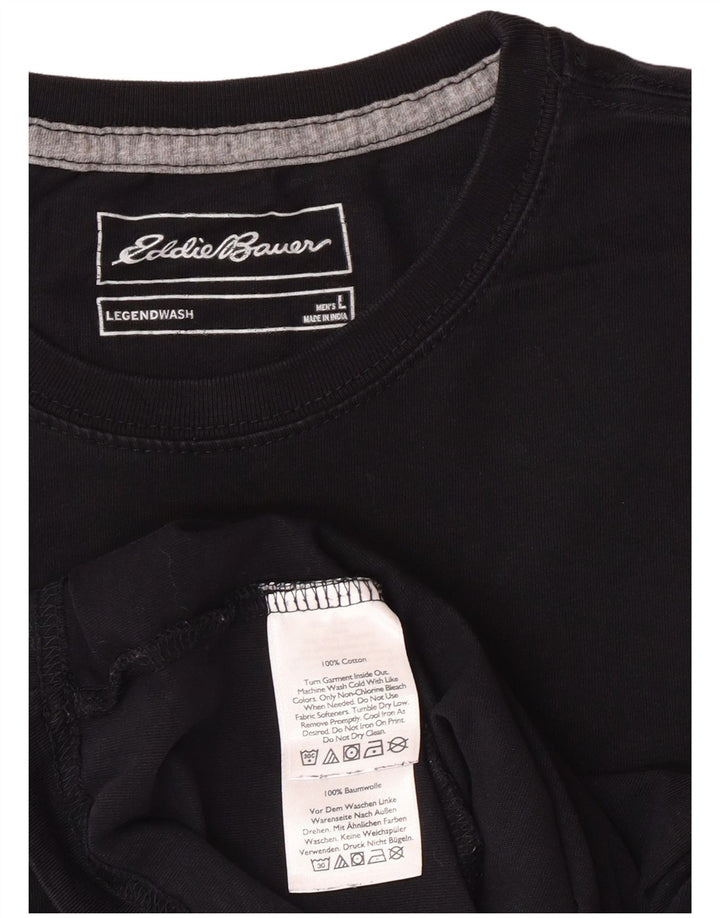 EDDIE BAUER Ανδρικό T-Shirt Top μεγάλο μαύρο βαμβακερό