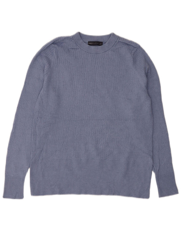 Marks & Spencer Γυναικείο πουλόβερ με λαιμόκοψη UK 18 XL μπλε βισκόζη