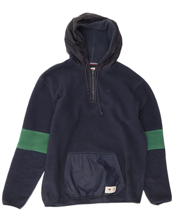 Tommy Hilfiger Ανδρική κουκούλα Fleece Jumper Large Navy Blue Colourblock