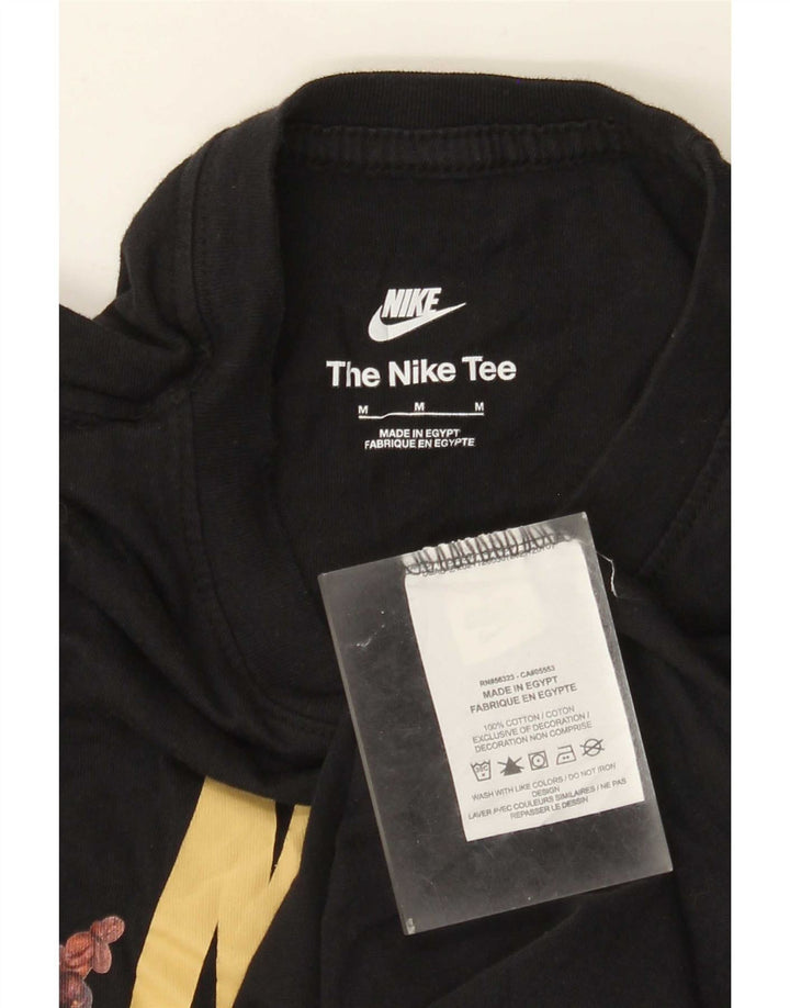 Ανδρικό γραφικό μπλουζάκι Nike, μεσαίο μαύρο βαμβακερό