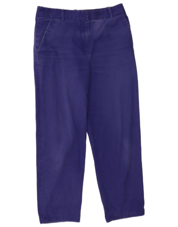 Cos Γυναικείο ίσιο παντελόνι Chino UK 16 μεγάλο W32 L26 Μπλε βαμβακερό