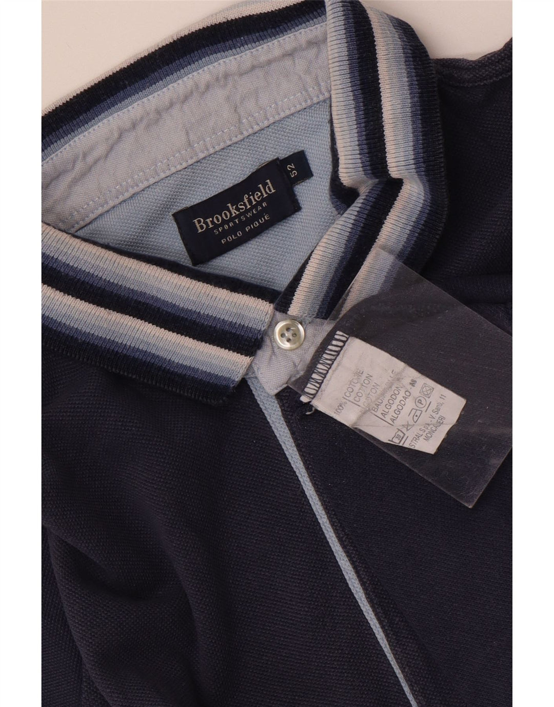 Ανδρικό μπλουζάκι πόλο Brooksfield IT 52 Large Navy Blue από βαμβάκι