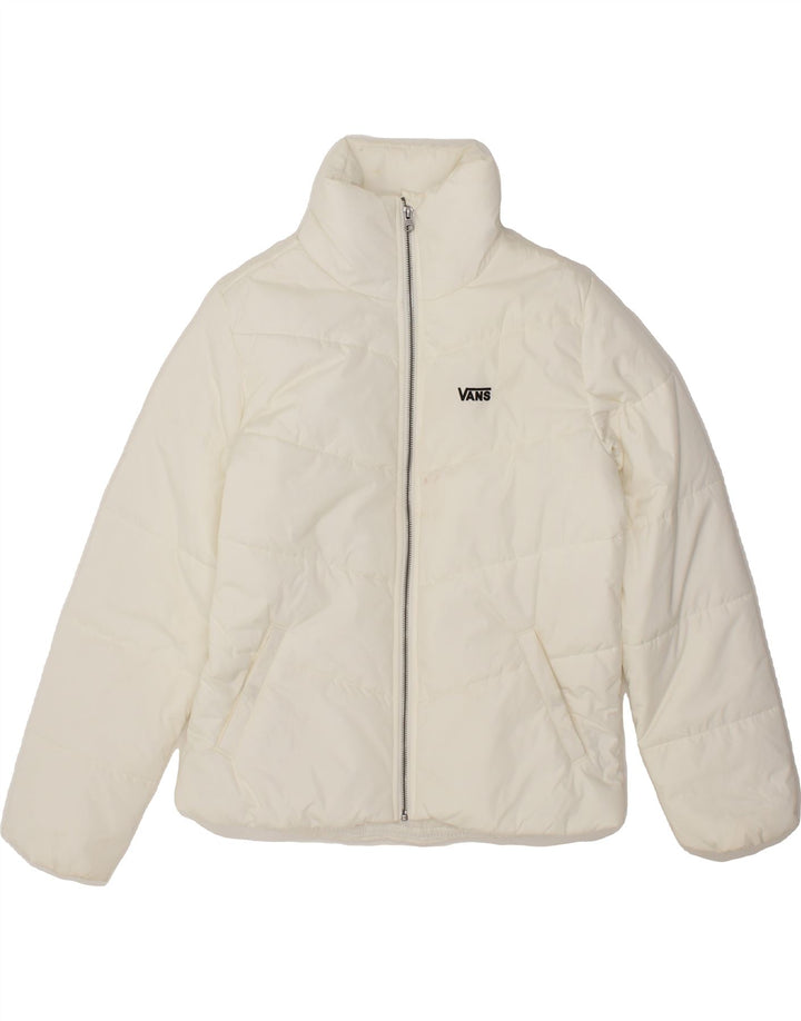 VANS Womens Padded Jacket UK 10 Small White Polyester Vintage Vans and Second-Hand Vans from Messina Hembry 
