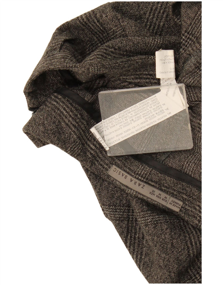 Zara Γυναικεία ίσια φούστα Medium W28 Γκρι Καρό Πολυεστέρας
