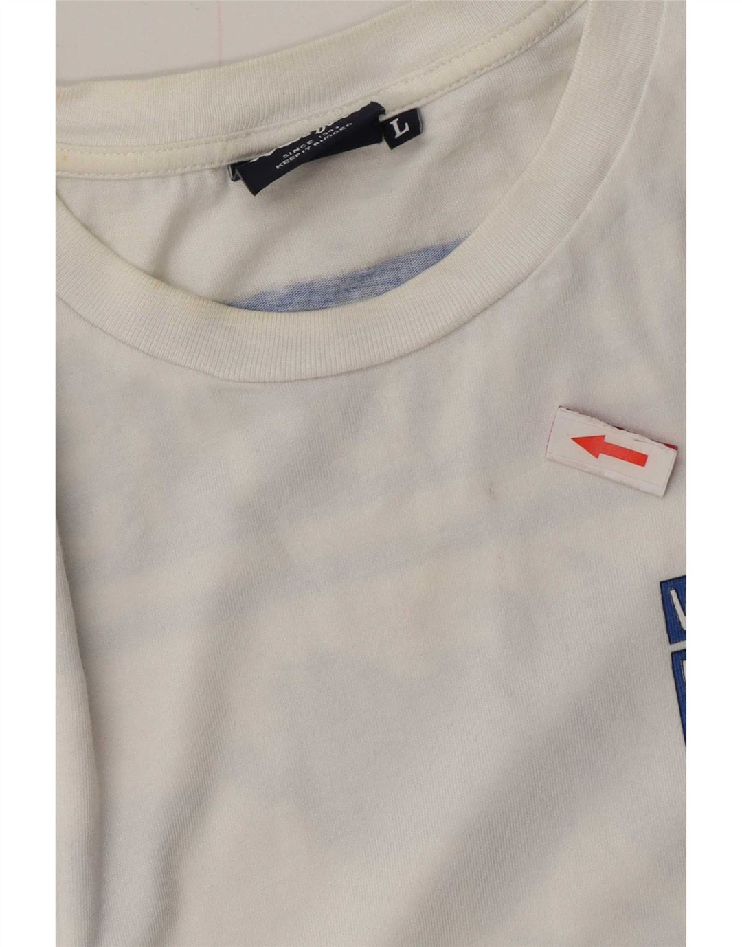 Ανδρικό μπλουζάκι Weird Fish Graphic T-Shirt Top μεγάλο λευκό βαμβακερό